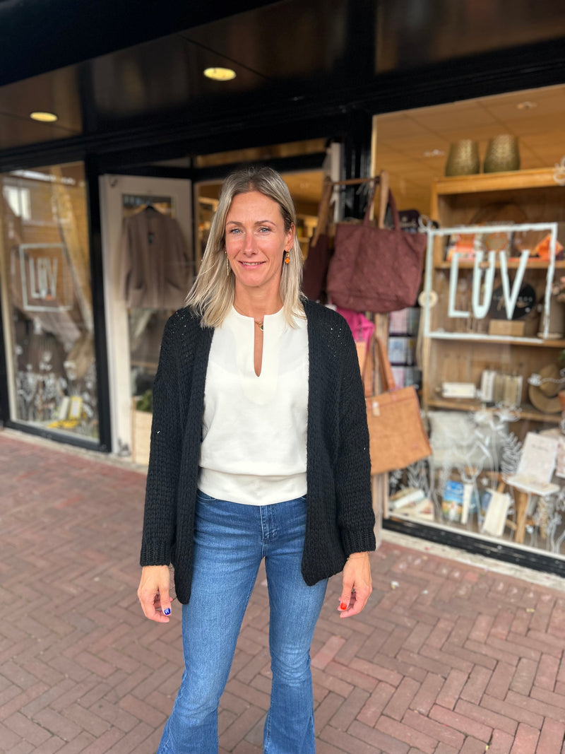 Middel Lang Vest - Zwart