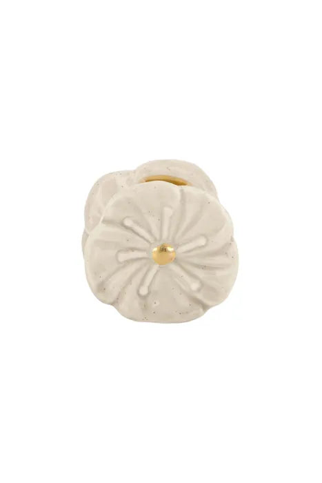 Zusss Keramieken Kandelaartje Bloem - Beige