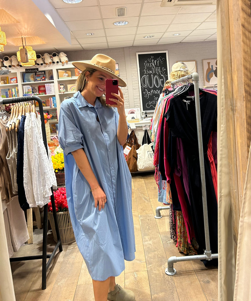 Blouse Jurk met zakken - Blauw