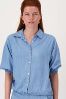 Zusss - Denim Blouse - Light Blue Denim