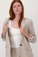 Zusss - Colbert Met Oprol Mouwen - Soft Sand