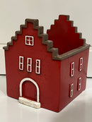 Keramieken gekleurde HUISJES - Curacao - Rood