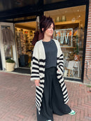 Lang Vest - Zand met zwarte strepen
