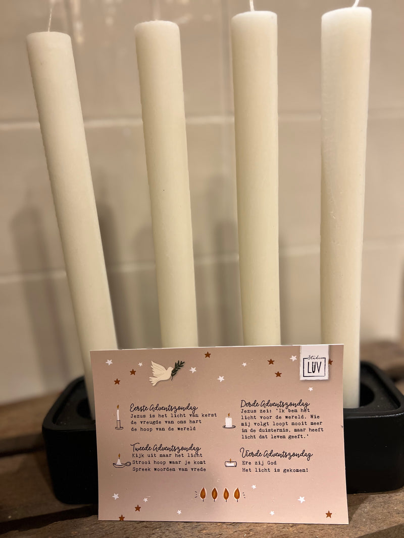 SVJ Kandelaar Adventsarrangement - 12x31x7 cm - Porselein - Beige SVJ Kandelaar Adventsarrangement - 12x31x7 cm - Porselein - Beige