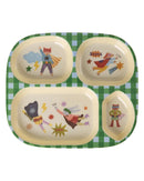 Rice - Kinderbord met 4 Compartimenten - Green - Superhero
