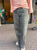 Wide Leg Jeans - Leopard