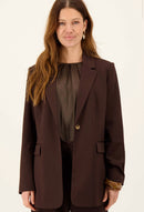 Zusss - Blazer met stretch - Donker bruin / choco