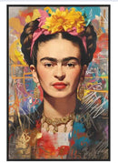 Schilderij PopArt Frida Kahlo - 70x105x5cm