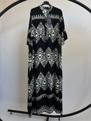 Kaftan jurk - zwart/wit - S/M