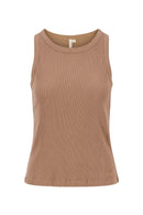 Zusss Singlet Ronde Hals In Rib - Taupe