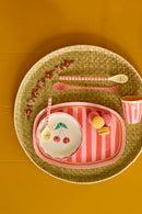 Rice - Rechthoekig Dinerbord/Serveerschaal - Roze - Organic Stripes