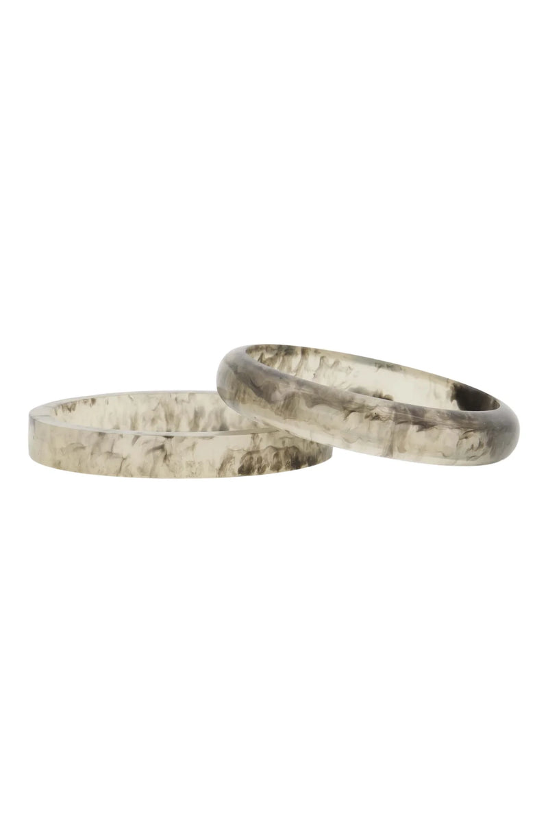 Zusss - Set van 2 resin armbanden - beige