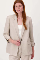 Zusss - Colbert Met Oprol Mouwen - Soft Sand