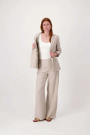 Zusss - Colbert Met Oprol Mouwen - Soft Sand