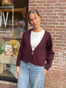 Vestje Sofie met organische knoop - Burgundy