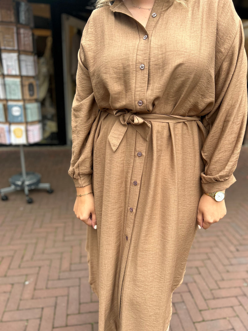 Lange jurk - Taupe