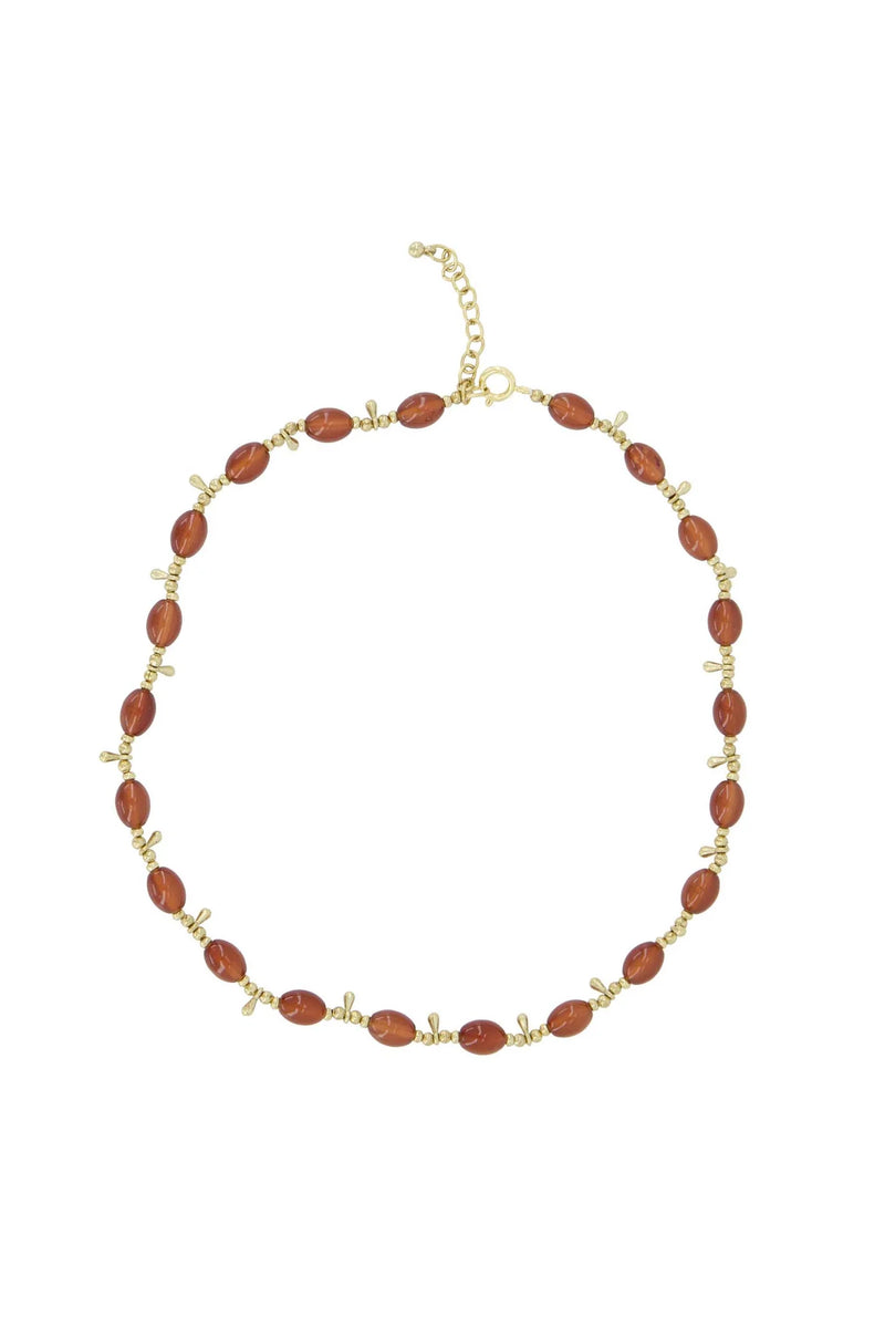 Zusss - Ketting met kralen - Bruin/goud