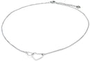Ketting - Vervlochten Hartjes - Stainless Steel - Zilver