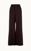 Zusss - Broek met stretch - Donker bruin / choco