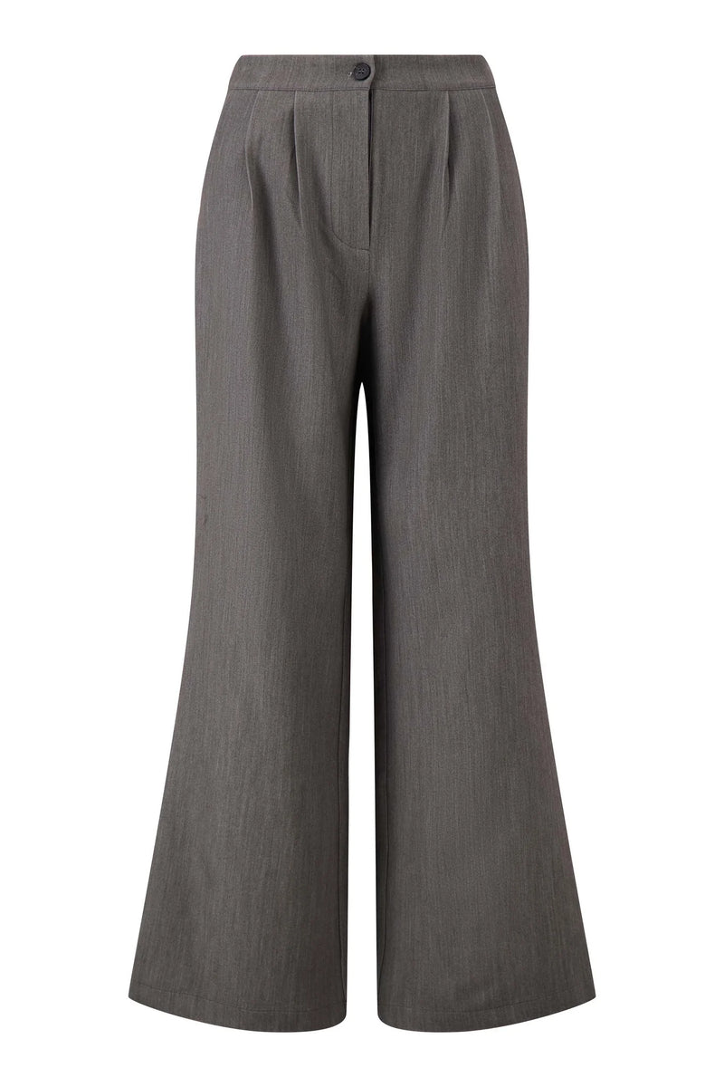 Zusss - Broek Met Plooien Middegrijs