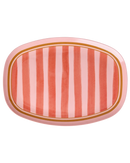 Rice - Rechthoekig Dinerbord/Serveerschaal - Roze - Organic Stripes