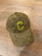 Hippe CAP met letter C in Bouclé - Mosgroen