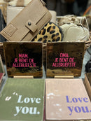 Tegeltje - Oma, je bent de allerliefste - goud met roze