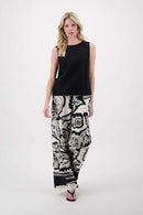 Zusss - Linnen Top Mouwloos Met Details Tapes - Zwart