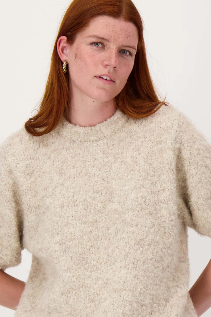 Zusss - Oorringen met blok patroon - Kit/mid brown