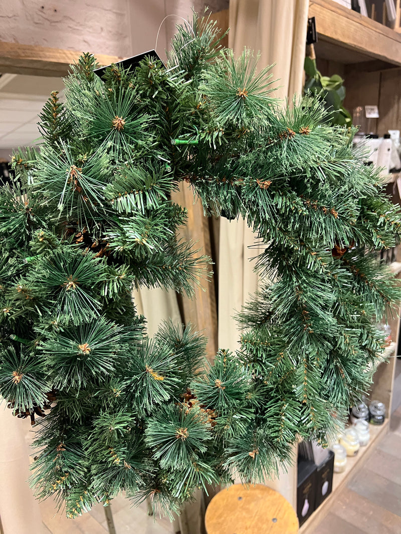 Krans - groen - kerst - met Led-verlichting