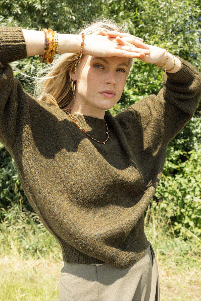 Zusss - Ketting met kralen - Bruin/goud