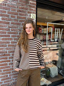 Longsleeve Julia - Gestreept - Beige/Lichtgeel/Bruin