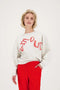 Zusss Sweater Met Print - Grijs Melange