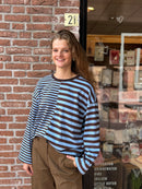 Longsleeve Julia - Gestreept - Blauw/Bruin