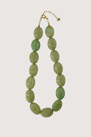Zusss - Ketting Van Platte Kralen - Olive Green