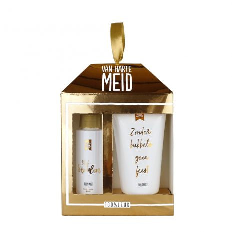 Cadeau set – Van harte meid - 100% leuk