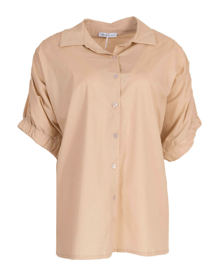 Blouse met korte mouw - Beige