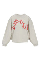 Zusss Sweater Met Print - Grijs Melange