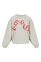 Zusss Sweater Met Print - Grijs Melange