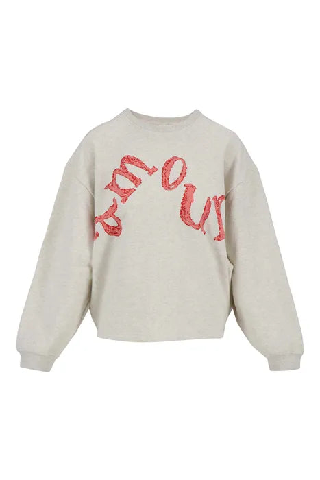 Zusss Sweater Met Print - Grijs Melange