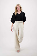 Zusss - Linnen Broek Met Tape Details - Soft Kit