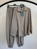 Co-ord Set - Broek & Blouse - Taupe