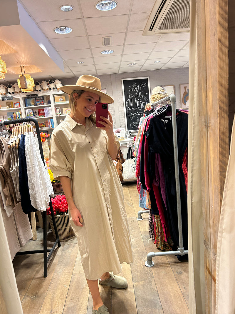 Blouse Jurk met zakken - Beige
