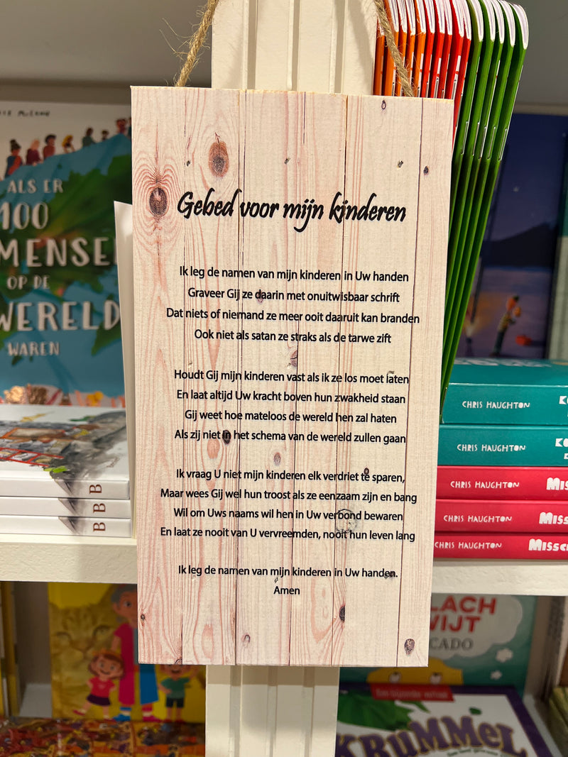 Wandbord - wit - gebed voor mijn kinderen
