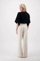 Zusss - Linnen Broek Met Tape Details - Soft Kit
