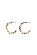 Zusss - Oorringen met blok patroon - Kit/mid brown