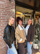 Lakleren Jasje - Zwart - One size