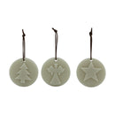 Doosje met 3 ornament wax geurhangers - Holiday - Taupe