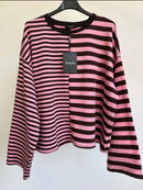 Longsleeve Julia - Gestreept - Roze/Bruin