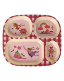 Rice - Kinderbord met 4 Compartimenten - Pink - Superhero